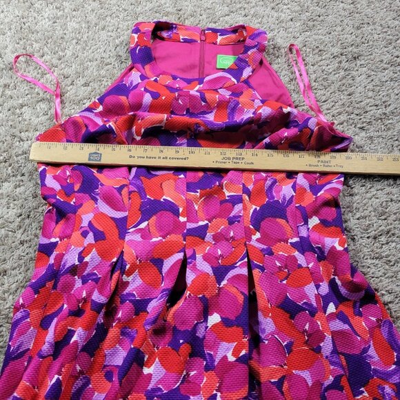 Pappagallo Dress Women's 14 Pink Tropical Sleevless Colorful Floral Lined - Picture 4 of 7